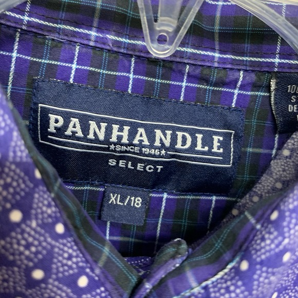 Panhandle Select Western Shirt Size XL 18 Young Long‎ sleeve Snap front Purple - Picture 2 of 9